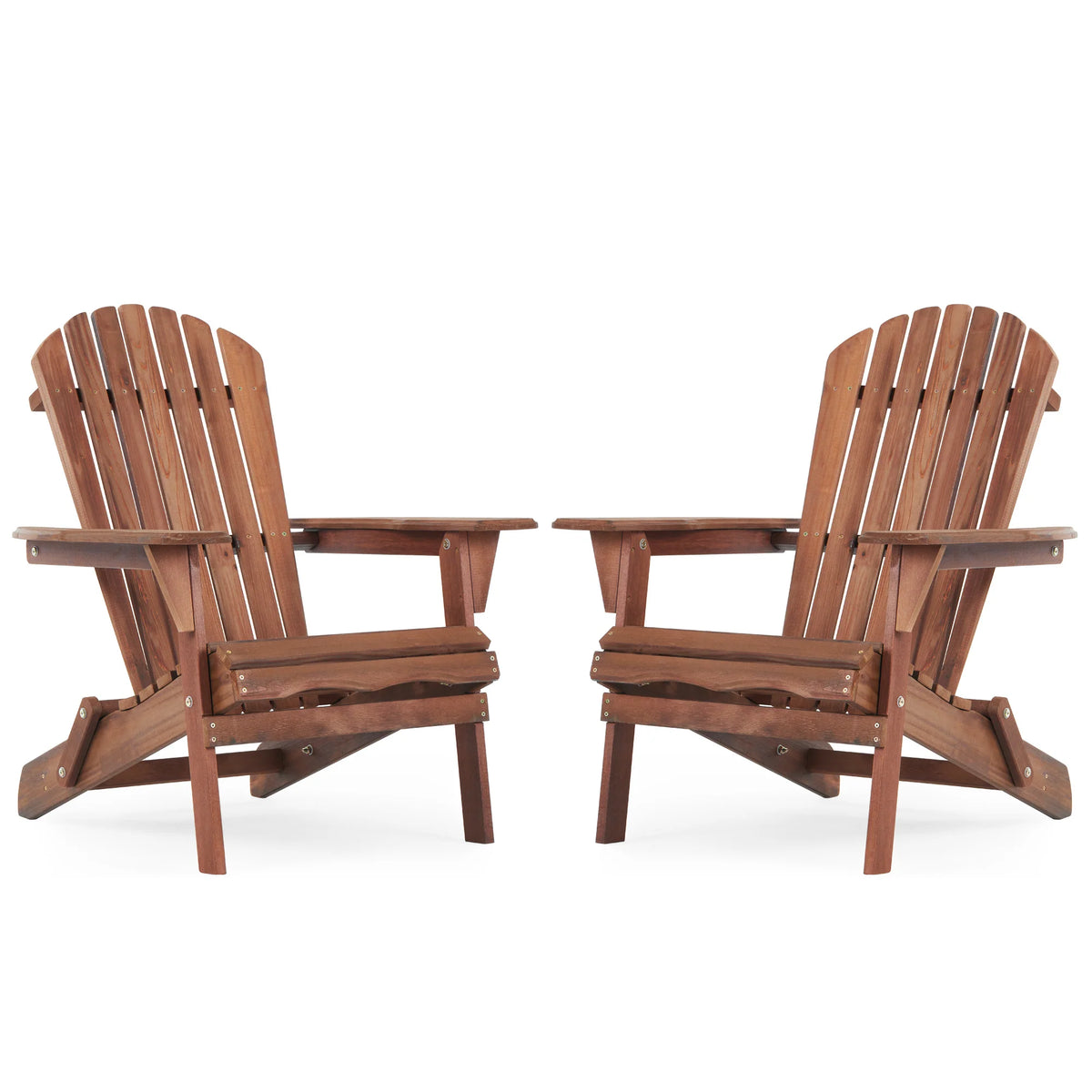 AECOJOY Wooden Outdoor Folding Adirondack Chair Set of 2 Wood Lounge Patio Chair for Garden, Lawn, Backyard, Deck, Pool Side, Fire Pit